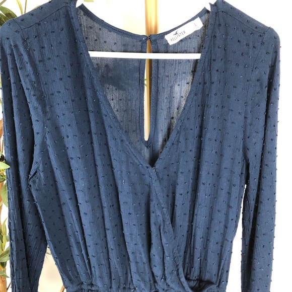 Hollister Navy Long Sleeve Romper Sz L (DJ3) - Picture 4 of 9